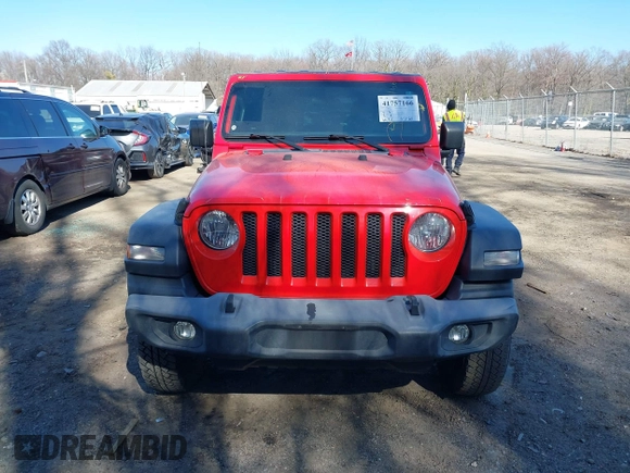 2018 Jeep Wrangler Unlimited Sport with VIN 1C4HJXDNXJW197207, listed as a IAAI auction lot 41757166 with 60,911 mi miles and . Bid and sale history available at DreamBid. Image 12.