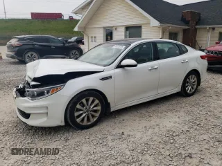 2016 Kia Optima EX z VIN 5XXGU4L3XGG091612, wystawiony jako Copart lot #59929295 z przebiegiem 130 450 mil mil oraz Szkoda całkowita • Salvage title. Historia ofert i sprzedaży dostępna na DreamBid. Obrazek 1.
