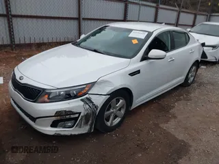 2015 Kia Optima LX with VIN KNAGM4A74F5587415, listed as a IAAI auction lot 41184428 with 128,549 mi miles. Bid and sale history available at carsss.com. Image 18.