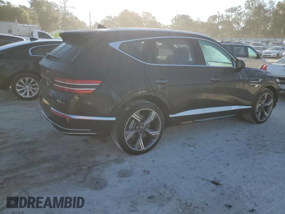 2025 Genesis GV80 Prestige with VIN KMUHEESC3SU218547, listed as a Copart auction lot 81136884 with 5,619 mi miles and Salvage Title. Bid and sale history available at DreamBid. Image 3.