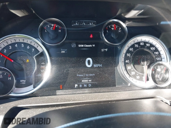 2021 Ram 1500 Warlock with VIN 1C6RR7GT9MS596989, listed as a IAAI auction lot 41673633 with 45,592 mi miles and . Bid and sale history available at DreamBid. Image 7.