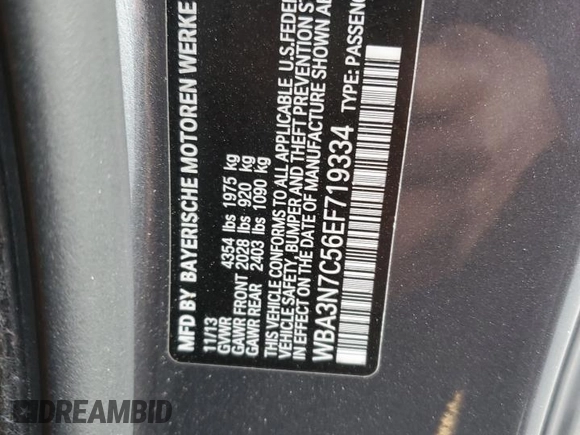 2014 BMW 4 Series 428i with VIN WBA3N7C56EF719334, listed as a Copart auction lot 49450185 with 108,964 mi miles and Salvage Title. Bid and sale history available at carsss.com. Image 12.