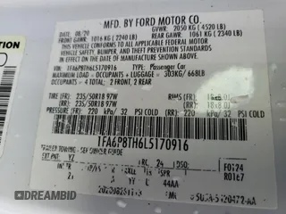 2020 Ford Mustang EcoBoost with VIN 1FA6P8TH6L5170916, listed as a Copart auction lot 59852225 with 144,502 mi miles and Non repairable. Bid and sale history available at DreamBid. Image 12.