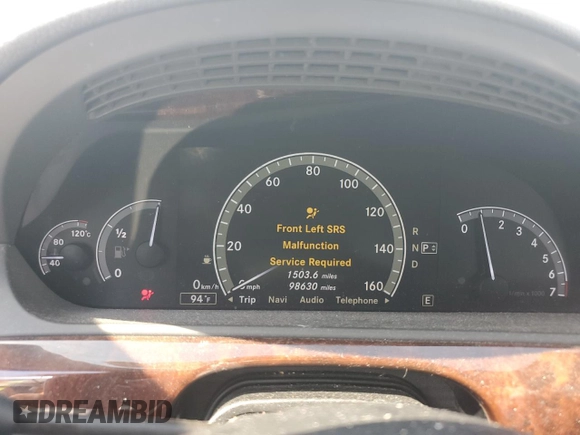 2012 Mercedes-Benz S 550 with VIN WDDNG9EB4CA451209, listed as a Copart auction lot 61836825 with 98,630 mi miles and Salvage title. Bid and sale history available at DreamBid. Image 9.