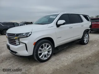 2021 Chevrolet Tahoe High Country with VIN 1GNSCTKL5MR154916, listed as a Copart auction lot 41438455 with 59,469 mi miles and Salvage Title. Bid and sale history available at carsss.com. Image 1.