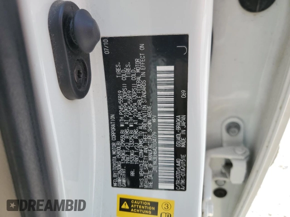 2010 Toyota Highlander Limited с VIN JTEYK3EH6A2104779, выставлен на аукционе Copart как лот 59863255 с пробегом 141 886 миль миль и Списание • Salvage title. История ставок и продаж доступна на DreamBid. Изображение 13.