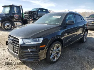 2018 Audi Q3 Premium with VIN WA1ECCFS2JR000659, listed as a Copart auction lot 48028485 with 75,702 mi miles and Salvage Title. Bid and sale history available at carsss.com. Image 1.