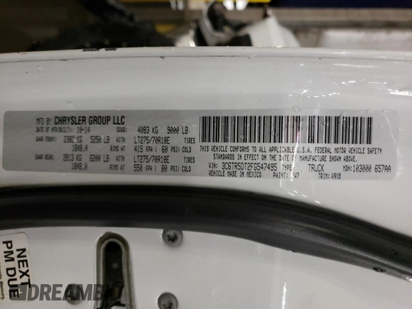 2015 Ram 2500 SLT with VIN 3C6TR5DT2FG547495, listed as a Copart auction lot 82915364 with 131,370 mi miles and Salvage Title. Bid and sale history available at carsss.com. Image 13.