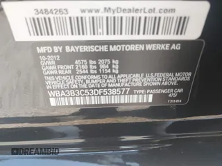 2013 BMW 3 Series 328i xDrive z VIN WBA3B3C53DF538577, wystawiony jako IAAI lot #42521695 z przebiegiem 115 849 mil mil oraz . Historia ofert i sprzedaży dostępna na DreamBid. Obrazek 9.