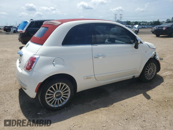 2012 FIAT 500 Lounge with VIN 3C3CFFER7CT109539, listed as a Copart auction lot 61502415 with 105,832 mi miles and Salvage title. Bid and sale history available at DreamBid. Image 3.