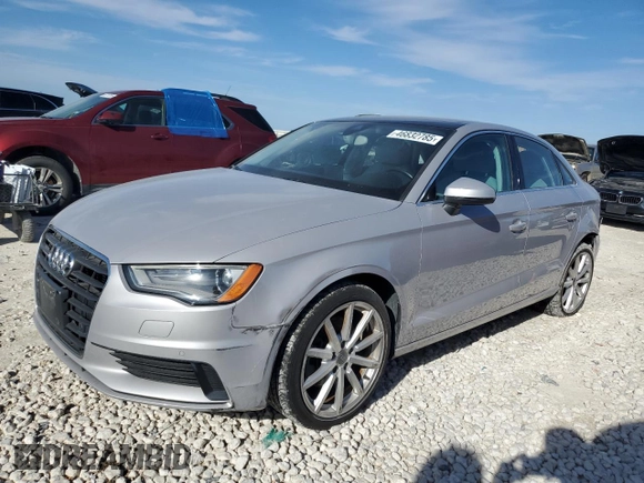 2015 Audi A3 Premium Plus with VIN WAUEFGFF8F1039136, listed as a Copart auction lot 46832785 with 50,599 mi miles and Clean title. Bid and sale history available at DreamBid. Image 1.
