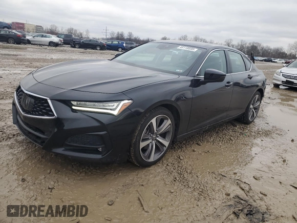 2021 Acura TLX w/Advance Package with VIN 19UUB5F65MA008830, listed as a Copart auction lot 44118595 with 29,265 mi miles and Salvage Title. Bid and sale history available at carsss.com. Image 1.