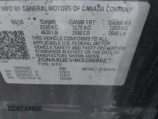 2019 Chevrolet Equinox LT with VIN 2GNAXUEV4K6106092, listed as a IAAI auction lot 42010880 with 66,011 mi miles and . Bid and sale history available at DreamBid. Image 9.