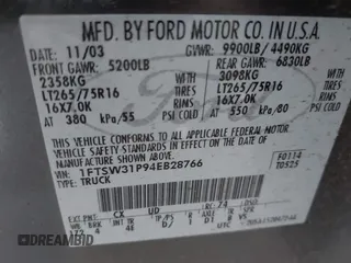 2004 Ford F-350 XL with VIN 1FTSW31P94EB28766, listed as a IAAI auction lot 42207182 with 194,932 mi miles and . Bid and sale history available at DreamBid. Image 9.