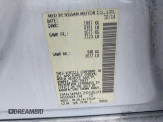 2015 Nissan Altima SL with VIN 1N4BL3AP6FC205820, listed as a IAAI auction lot 42188752 with 155,737 mi miles and . Bid and sale history available at carsss.com. Image 9.