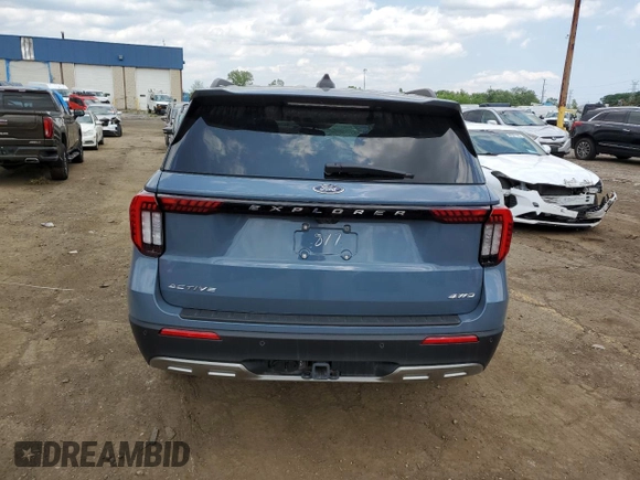 2025 Ford Explorer Active with VIN 1FMUK8DH1SGA07877, listed as a Copart auction lot 60504055 with Not provided miles and Clean title. Bid and sale history available at DreamBid. Image 6.