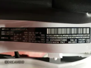 2019 Alfa Romeo Stelvio Ti Lusso z VIN ZASPAKBN5K7C68852, wystawiony jako Copart lot #63314622 z przebiegiem Nie podano mil oraz . Historia ofert i sprzedaży dostępna na DreamBid. Obrazek 10.