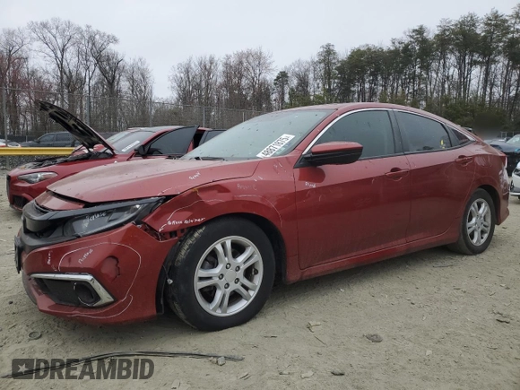 2020 Honda Civic Sedan EX-L with VIN 19XFC1F76LE213154, listed as a Copart auction lot 48871875 with 58,641 mi miles and Salvage Title. Bid and sale history available at carsss.com. Image 1.