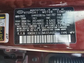 2021 Genesis GV80 with VIN KMUHCESC3MU054662, listed as a Copart auction lot 57235645 with 64,318 mi miles and Salvage title. Bid and sale history available at DreamBid. Image 12.