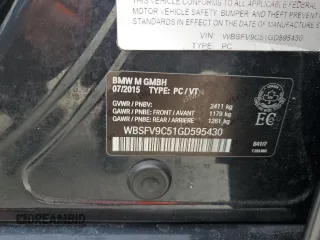 2016 BMW M5 z VIN WBSFV9C51GD595430, wystawiony jako Copart lot #79675834 z przebiegiem 82 351 mil mil oraz Szkoda całkowita • Salvage title. Historia ofert i sprzedaży dostępna na DreamBid. Obrazek 12.