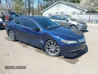 2015 Acura TLX V6 Advance with VIN 19UUB3F75FA002753, listed as a IAAI auction lot 42021250 with 135,225 mi miles. Bid and sale history available at carsss.com. Image 1.