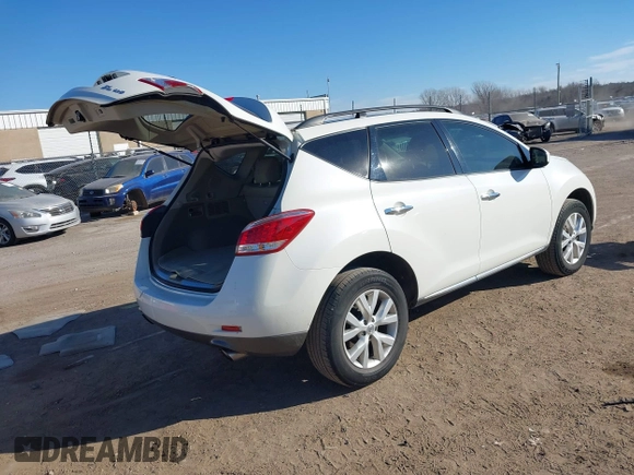 2014 Nissan Murano S with VIN JN8AZ1MW8EW529218, listed as a IAAI auction lot 41397594 with 83,421 mi miles and . Bid and sale history available at DreamBid. Image 4.