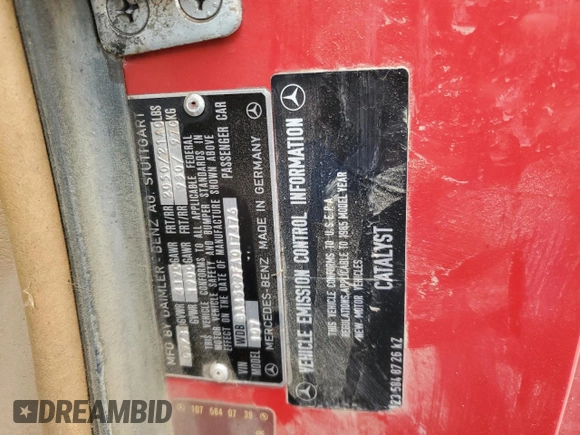 1985 Mercedes-Benz 380 z VIN WDBBA45C9FA017476, wystawiony jako Copart lot #58777585 z przebiegiem 135 805 mil mil oraz Szkoda całkowita • Salvage title. Historia ofert i sprzedaży dostępna na DreamBid. Obrazek 12.