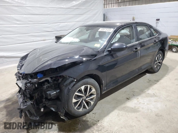 2024 Volkswagen Jetta S z VIN 3VW5M7BU2RM037027, wystawiony jako Copart lot #50875495 z przebiegiem 14 120 mil mil oraz Szkoda całkowita • Salvage title. Historia ofert i sprzedaży dostępna na DreamBid. Obrazek 1.