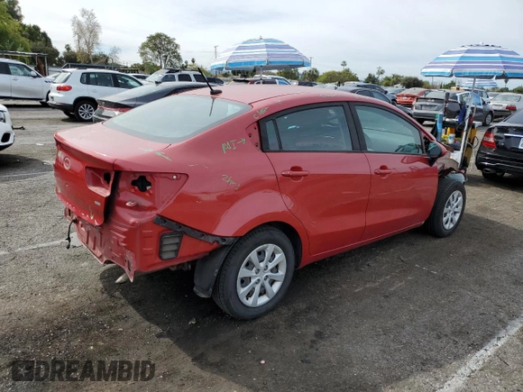 2017 Kia Rio LX with VIN KNADM4A39H6072634, listed as a Copart auction lot 47130575 with 67,465 mi miles and Salvage Title. Bid and sale history available at carsss.com. Image 3.