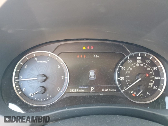 2022 Infiniti QX50 LUXE with VIN 3PCAJ5BA6NF122374, listed as a Copart auction lot 46030365 with 25,287 mi miles and Salvage Title. Bid and sale history available at carsss.com. Image 9.
