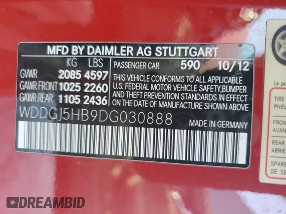 2013 Mercedes-Benz C 350 with VIN WDDGJ5HB9DG030888, listed as a Copart auction lot 50780865 with 130,389 mi miles and Salvage Title. Bid and sale history available at carsss.com. Image 12.