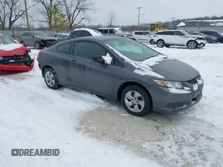 2013 Honda Civic Cpe LX with VIN 2HGFG3B59DH515601, listed as a IAAI auction lot 41265314 with 122,863 mi miles. Bid and sale history available at carsss.com. Image 1.