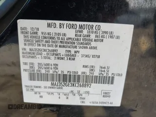 2019 Ford EcoSport SE z VIN MAJ3S2GE3KC268892, wystawiony jako IAAI lot #42029558 z przebiegiem 92 380 mil mil oraz . Historia ofert i sprzedaży dostępna na DreamBid. Obrazek 9.