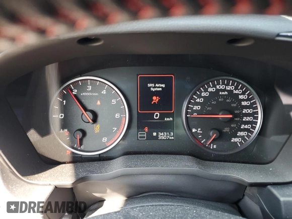 2024 Subaru WRX Premium with VIN JF1VBAH63R9814592, listed as a Copart auction lot 60297615 with 3,507 mi miles and Salvage title. Bid and sale history available at DreamBid. Image 9.
