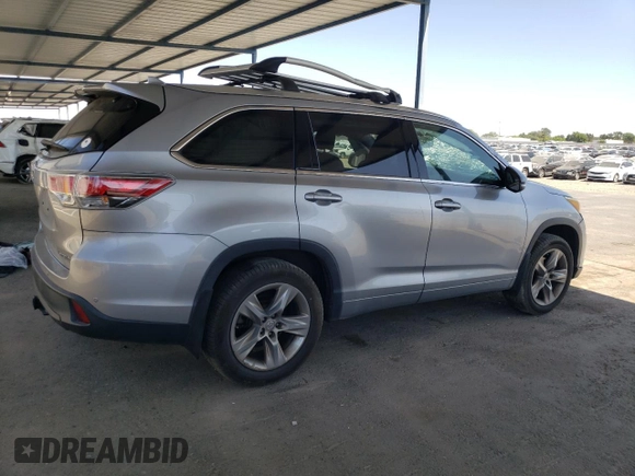 2015 Toyota Highlander Limited with VIN 5TDDKRFH8FS138811, listed as a Copart auction lot 62999715 with 85,853 mi miles and Salvage title. Bid and sale history available at DreamBid. Image 3.
