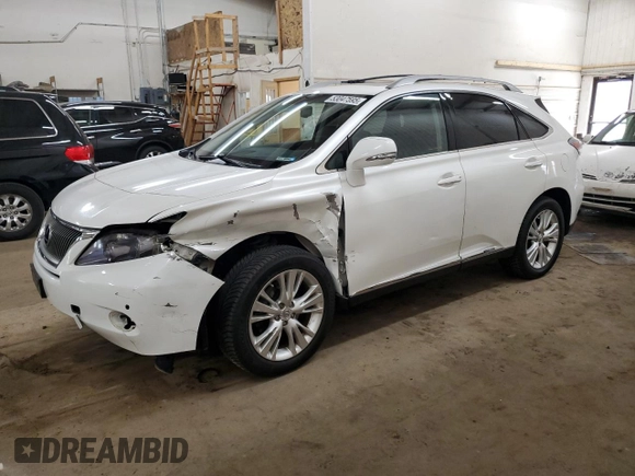 2011 Lexus RX with VIN JTJBC1BA5B2045421, listed as a Copart auction lot 53047595 with 166,384 mi miles and Salvage Title. Bid and sale history available at carsss.com. Image 1.