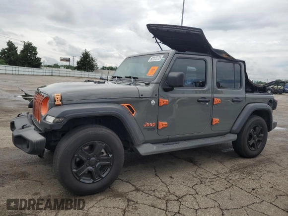 2019 Jeep Wrangler Unlimited Sport S with VIN 1C4HJXDG4KW621287, listed as a Copart auction lot 63123175 with 86,412 mi miles and Salvage title. Bid and sale history available at DreamBid. Image 1.