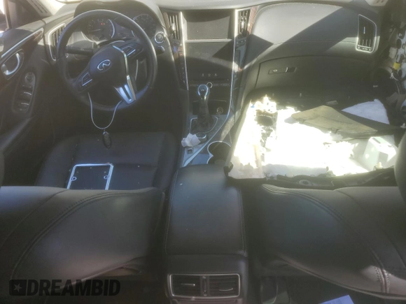 2018 Infiniti Q50 3.0t LUXE with VIN JN1EV7APXJM590653, listed as a Copart auction lot 50197665 with 75,736 mi miles and Salvage Title. Bid and sale history available at carsss.com. Image 8.