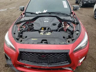 2022 Infiniti Q50 Red Sport 400 with VIN JN1FV7DR9NM390256, listed as a Copart auction lot 57094225 with 52,307 mi miles and Salvage title. Bid and sale history available at DreamBid. Image 11.