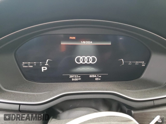 2020 Audi A5 Sportback Premium Plus with VIN WAUCNCF52LA018224, listed as a Copart auction lot 37165944 with 29,722 mi miles. Bid and sale history available at carsss.com. Image 9.
