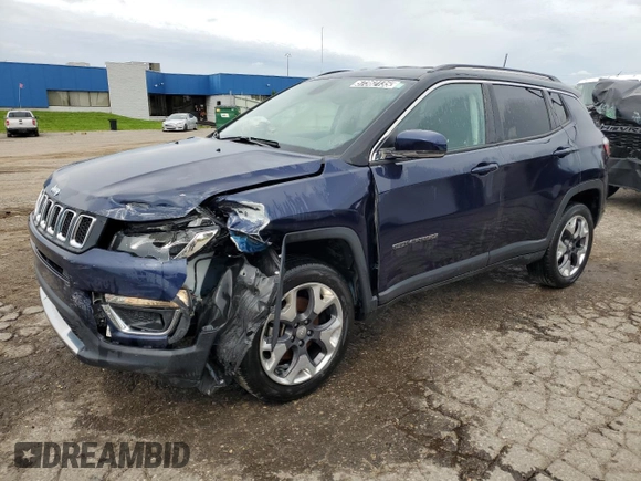 2019 Jeep Compass Limited with VIN 3C4NJDCB1KT767479, listed as a Copart auction lot 57362135 with 74,927 mi miles and Clean title. Bid and sale history available at DreamBid. Image 1.