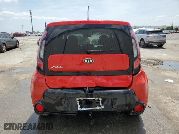 2016 Kia Soul + with VIN KNDJP3A52G7861368, listed as a Copart auction lot 54333335 with 91,454 mi miles and Salvage Title. Bid and sale history available at carsss.com. Image 6.