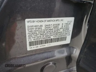 2021 Acura ILX with VIN 19UDE2F31MA003992, listed as a Copart auction lot 88638865 with 101,894 mi miles and Salvage title. Bid and sale history available at DreamBid. Image 15.