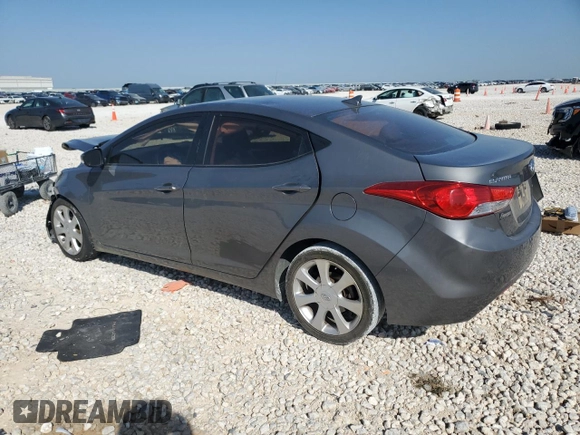 2013 Hyundai Elantra Limited with VIN 5NPDH4AE7DH202368, listed as a Copart auction lot 52707695 with 105,956 mi miles and Salvage Title. Bid and sale history available at DreamBid. Image 2.