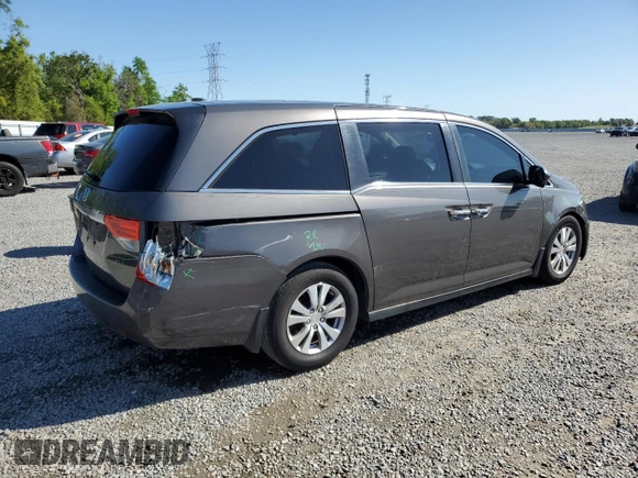 2015 Honda Odyssey EX-L with VIN 5FNRL5H66FB102871, listed as a Copart auction lot 49320715 with 169,650 mi miles and Salvage Title. Bid and sale history available at DreamBid. Image 3.