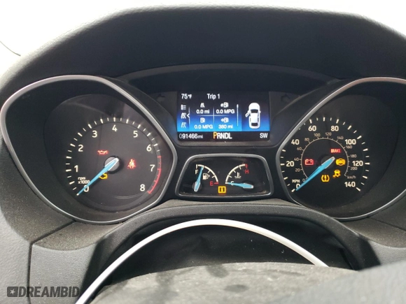 2015 Ford Focus SE with VIN 1FADP3F2XFL239415, listed as a Copart auction lot 51233525 with 91,466 mi miles and Salvage Title. Bid and sale history available at carsss.com. Image 9.