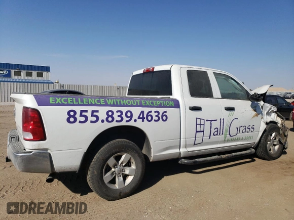 2021 Ram 1500 Classic Tradesman with VIN 1C6RR6FT4MS563927, listed as a Copart auction lot 76376334 with 57,962 mi miles and Salvage Title. Bid and sale history available at carsss.com. Image 3.