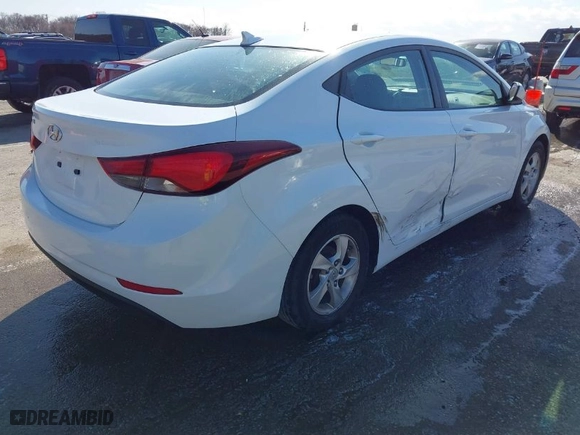 2015 Hyundai Elantra SE with VIN 5NPDH4AE3FH575474, listed as a IAAI auction lot 41738344 with 98,249 mi miles. Bid and sale history available at carsss.com. Image 4.