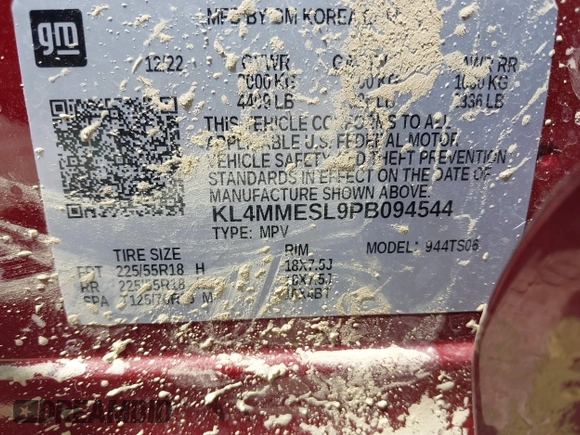 2023 Buick Encore GX Select с VIN KL4MMESL9PB094544, выставлен на аукционе IAAI как лот 42107841 с пробегом 8 073 миль миль и . История ставок и продаж доступна на DreamBid. Изображение 9.