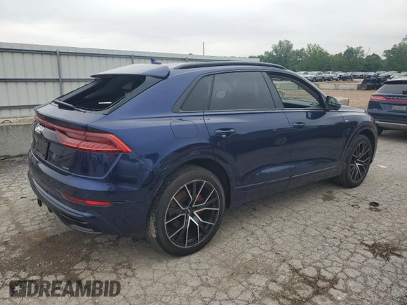 2019 Audi Q8 Premium Plus with VIN WA1EVAF16KD020627, listed as a Copart auction lot 59046315 with 43,305 mi miles and Salvage title. Bid and sale history available at DreamBid. Image 3.